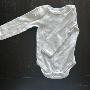 White Long Sleeve Baby Onesie